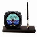 【Trintec Artifical Horizon Desk Pen Set】 航空計器 ペンスタンド 目覚し時計 DS63