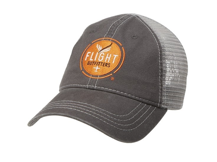 【Flight Outfitters】 Grey Trucker Hat (刺繍 飛行機 キャップ)