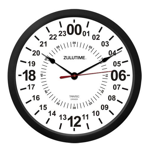 【Trintec ZULUTIME 24-Hour Clock】 掛け時計 （白） 10" 24時間計 ZT24HR10-W