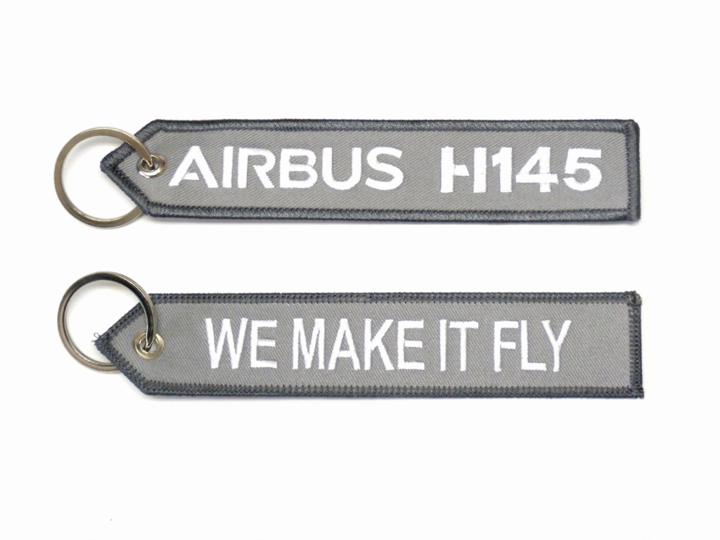 【WE MAKE IT FLY/AIRBUS H145】 エアバス 刺繍 キーリング
