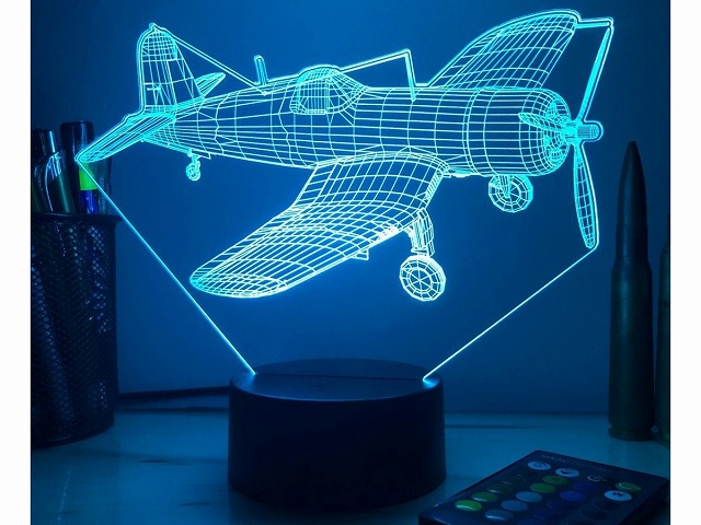 【F4U Corsair 3D Aircraft Lamp】 カラーチェンジ イリュージョン ライト 16色 コルセア