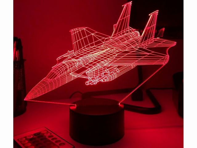 【F-15 Strike Eagle 3D Aircraft Lamp】 カラーチェンジ イリュージョン ライト 16色 戦闘機