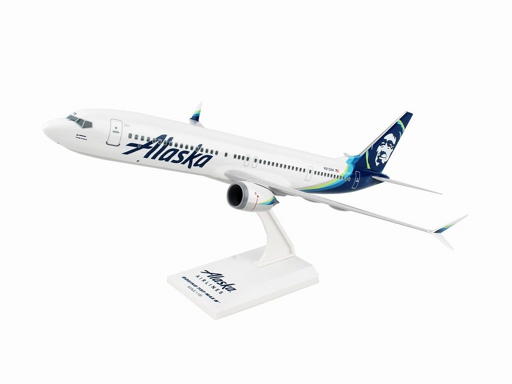 【Alaska Airlines Boeing 737 MAX 9】 アラスカ航空 ボーイング プラスチック モデル 1/130