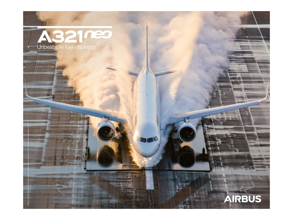 【Airbus A321neo Front View Poster】 エアバス 飛行機 ポスター