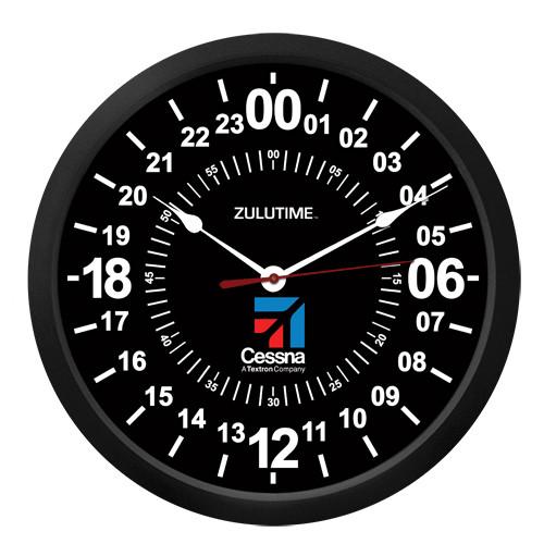 【Trintec Cessna ZULUTIME 24-Hour Clock】  セスナ 掛け時計 10" 24時間計