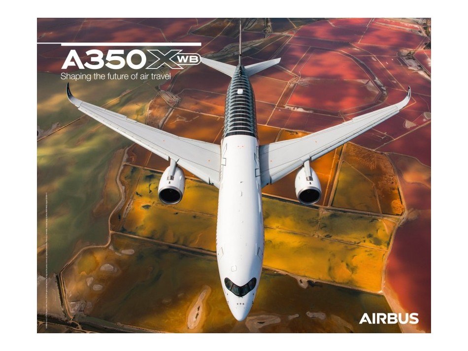 【Airbus A350 XWB Front View Poster】 エアバス 飛行機 ポスター