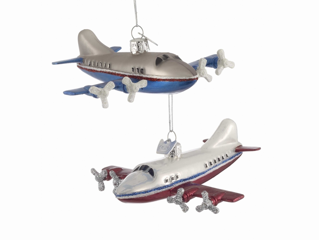 【Four Engine Transport Airplane Ornaments】 飛行機 オーナメント 2個セット
