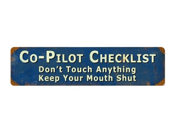 【Co-Pilot Checklist Metal Sign】 ヴィンテージ ティンサイン 看板