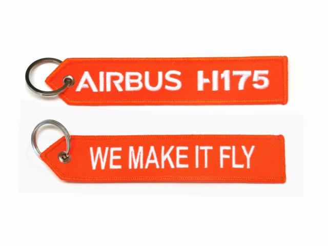 【WE MAKE IT FLY/AIRBUS H175】 エアバス 刺繍 キーリング
