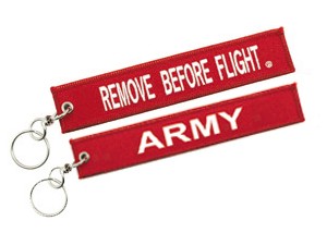 【REMOVE BEFORE FLIGHT/ARMY】 RBF 刺繍 キーチェーン