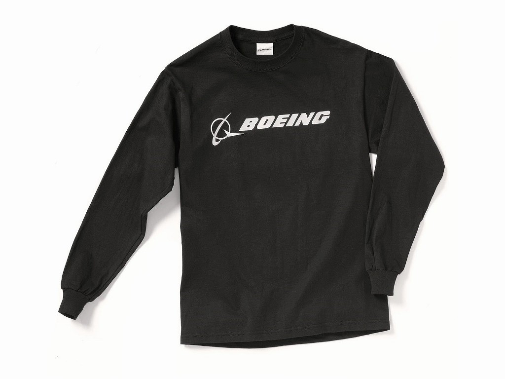 【Boeing Signarure Long Sleeve T-Shirt】 ボーイング ロゴ 長袖Tシャツ ブラック
