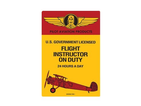 FLIGHT INSTRUCTOR ON DUTY TIN SIGN