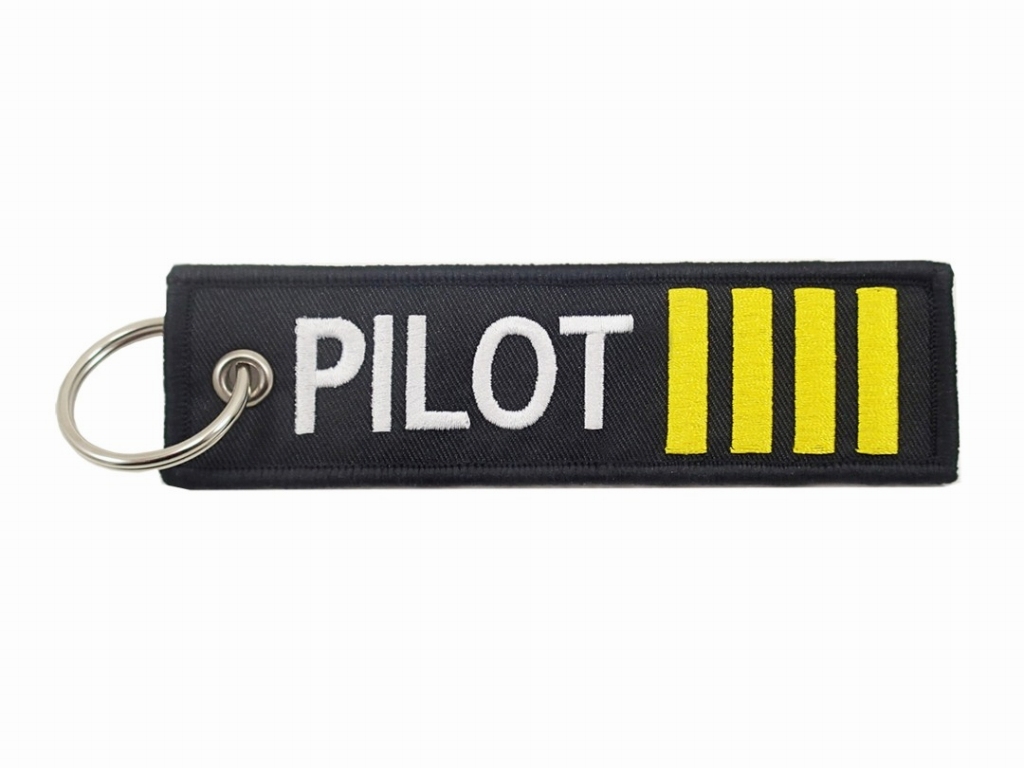 【Pilot Embroidered Keychain】 パイロット 刺繍 キーリング