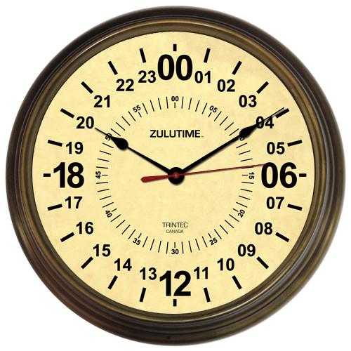 【Trintec ZULUTIME 24-Hour Clock】 アンティーク ウォールクロック 24時間計 ZT24HR-AB