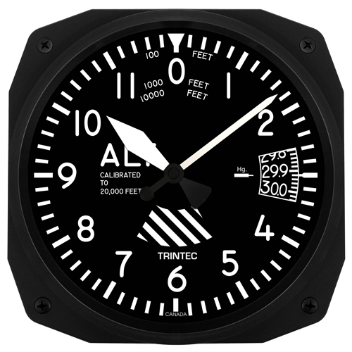 【Trintec Altimeter Clock】 航空計器 高度計 掛け時計 3060