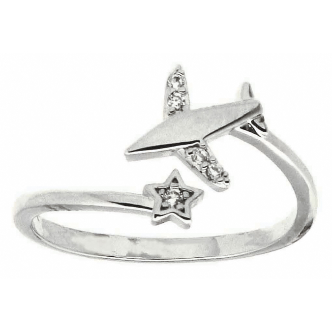 飛行機&星 シルバー リング