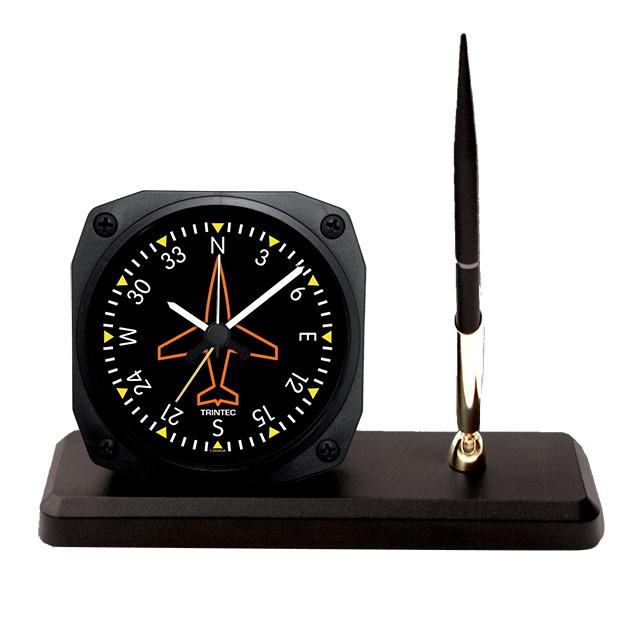 【Trintec Directional Gyro Desk Pen Set】 航空計器 ペンスタンド 目覚し時計 DS62