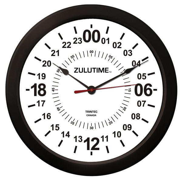 【Trintec ZULUTIME 24-Hour Clock】 掛け時計 （白） 14" 24時間計 ZT24HR14-W