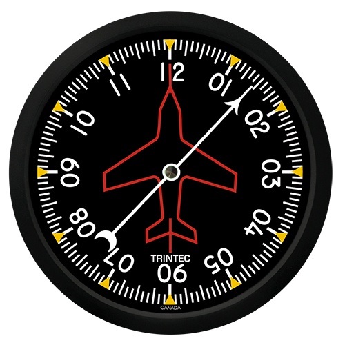 【Trintec Modern Directional Gyro Round Clock】 航空計器 掛け時計 2062