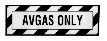 AVGAS ONLY PLACARD DECAL