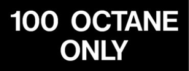 100 OCTANE ONLY PLACARD DECAL