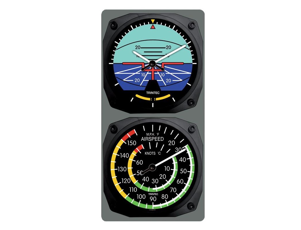 【Trintec Horizon/Airspeed】 航空計器 掛け時計 & 温度計 9063/9061