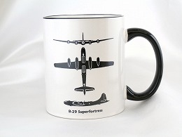 B-29 スーパーフォートレス マグカップ（ブラックハンドル）