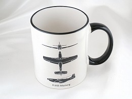 P-51 ムスタング　マグカップ（ブラックハンドル）