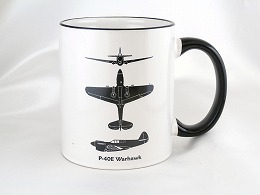P-40ウォホーク　マグカップ（ブラックハンドル）