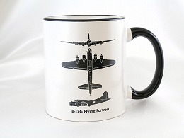 B-17フライングフォートレス　マグカップ（ブラックハンドル）