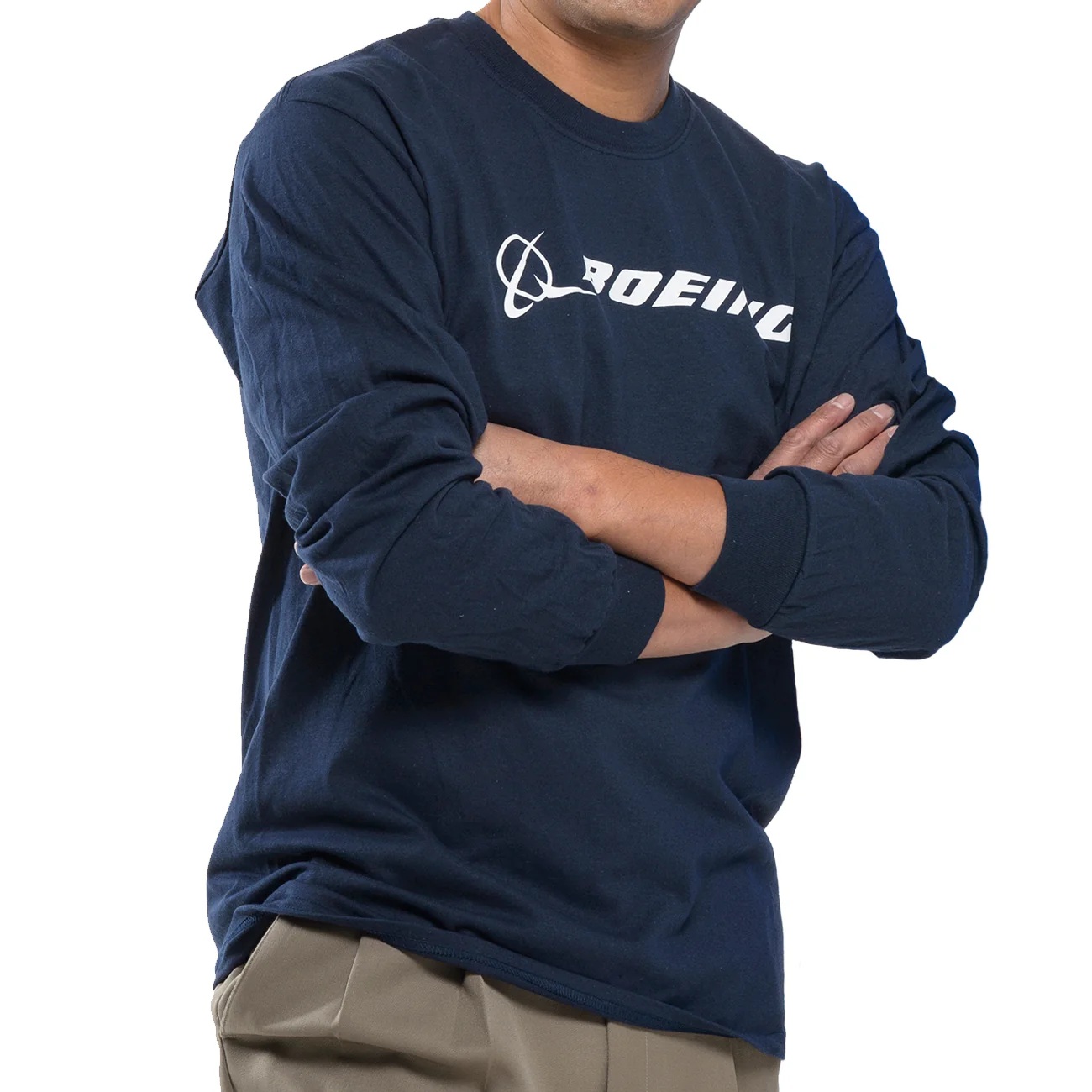 【BOEING】 ボーイング ロゴ 長袖Tシャツ ネイビー
