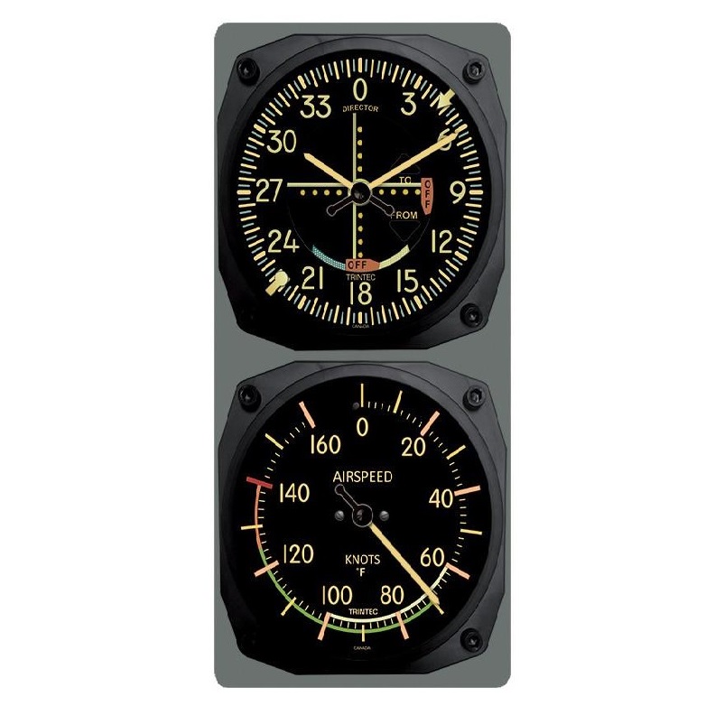【Trintec Vintage VOR/Airspeed】 航空計器 掛け時計 & 温度計 9064V/9061V