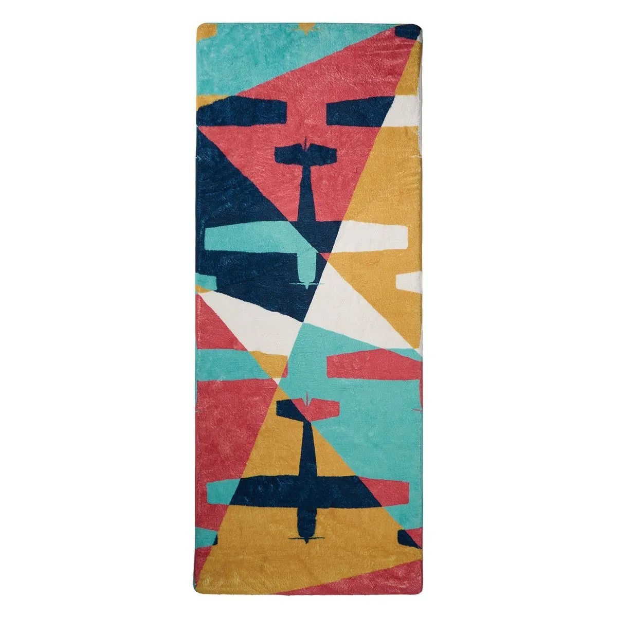 飛行機 カラフル アート プラッシュカーペット ラグマット