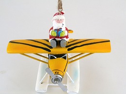 YELLOW PLANE with SANTA <飛行機 クリスマス オーナメント>