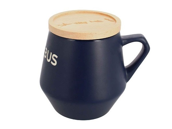 Airbus blue mug エアバス ネイビー マグカップ コースター 蓋付き