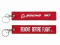 【Boeing 787 Remove Before Flight Keychain】 ボーイング 刺繍 キーチェーン