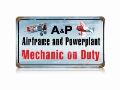 【Mechanic on Duty Vintage Sign】 ヴィンテージ ティンサイン 看板